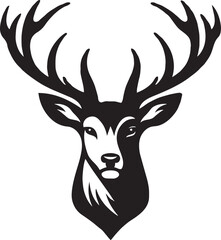 Deer head silhouette vector art illustration 