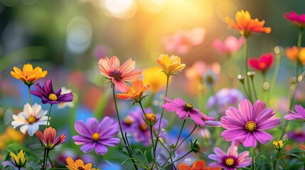 Fototapeta premium Soft focus flowers in dreamy garden