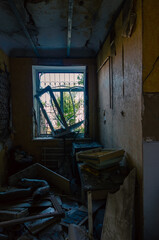 destroyed building in a city lost in the war in Ukraine