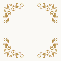 Simple Wedding Gold Corner Frame 