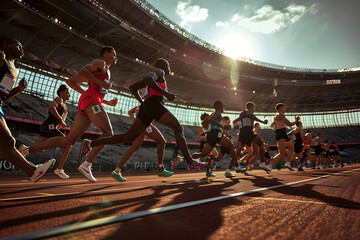 athletes running and at the medal ceremony of the Paris 2024 Olympic games