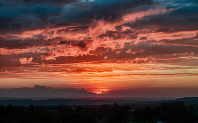 Clouds Floating in the Sunset