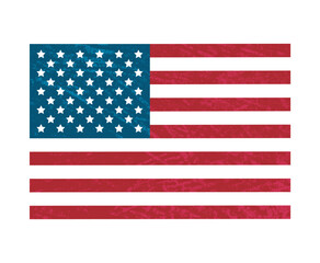 American flag with brush paint textured isolated on transparent background,