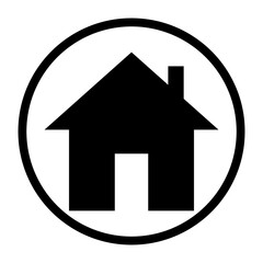 
Illustration depicting a black house icon on a white background