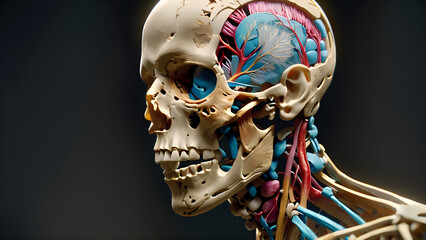 human skull on black