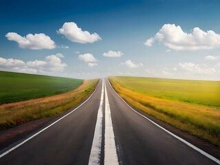 Fototapeta premium Forward Arrow on Asphalt Road Symbolizing Growth. Generative Ai