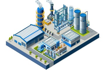 hydrogen storage h2 energy power plant production, isometric