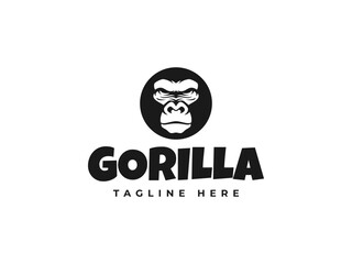gorilla logo vector illustration. gorilla face logo template