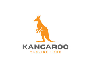 kangaroo logo vector illustration. bounce house logo template