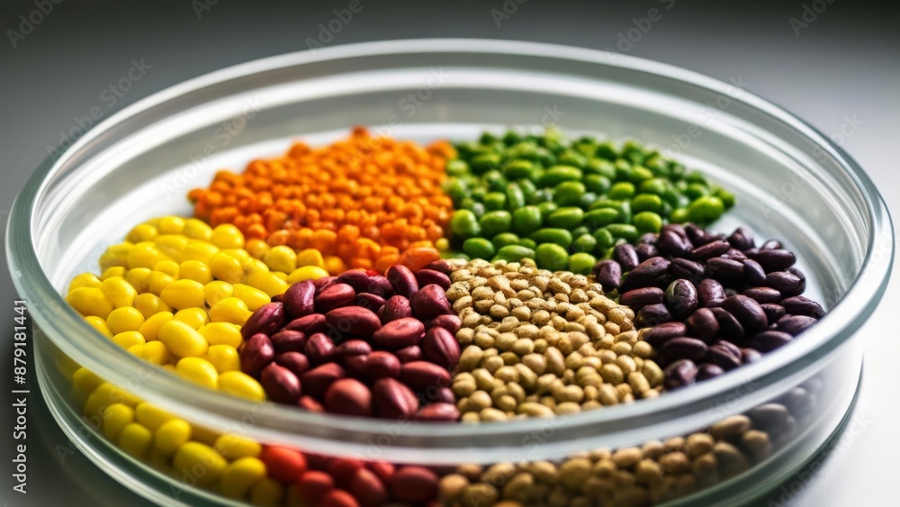 Sticker  A rainbow of legumes in a glass bowl