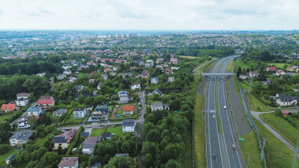 Aerial View of Houses in Mountainous Area