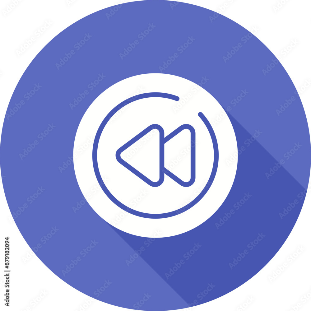 Poster video rewind circle vector icon