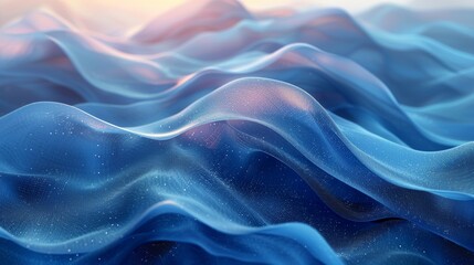 Obraz premium Modern Abstract 3D Background with Blue Wavy Shapes