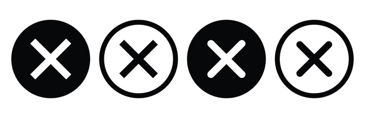 Obraz premium Wrong cross vector icon