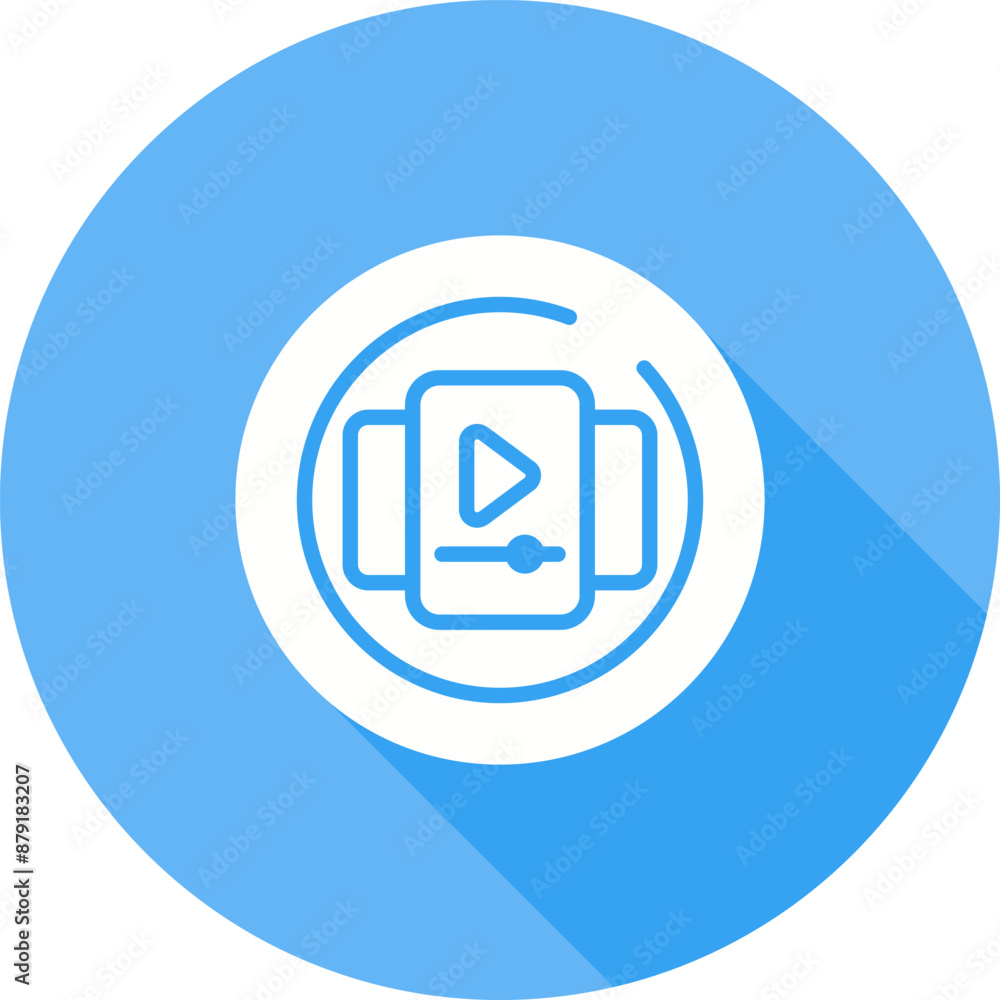 Poster video gallery circle vector icon