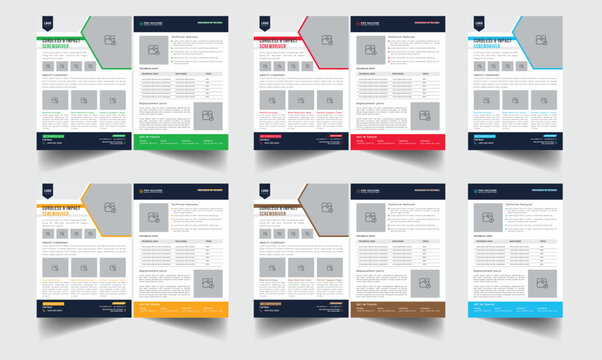 Technical Data Sheet layout template. Product Catalogue & modern a4 product catalog design template, Sponsorship level template design, A4 flyer, corporate flyer, business flyer, catalog