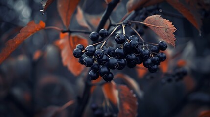 A tone of black with the berries