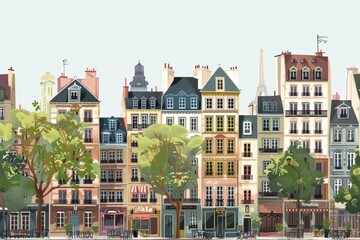 Fototapeta premium Historical Paris streets and cafes, charming ambiance, iconic architecture, and culture