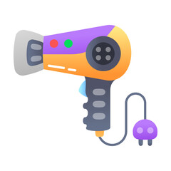 A hair dryer icon designed in flat style 