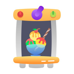 A dessert machine flat style icon 