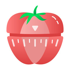 A pomodoro time icon designed in flat style 