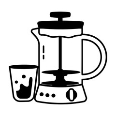 A tea plunger glyph icon 