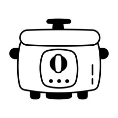 A slow cooker icon designed in glyph style 