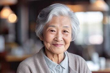 portrait of a senior asian woman smile