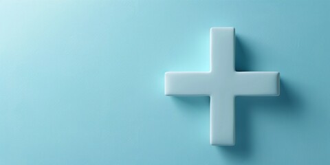 Obraz premium Blue Plus Sign on a Light Blue Background