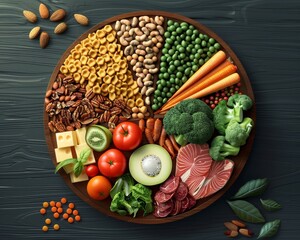 Set of Main food groups ,macronutrients, Carbohydrates, fats, proteins and fructose,5 main food groups Cartoon Hand Painted,Nutrient complex diet of organic natural,3d Vector illustration.