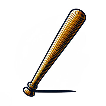 recommend clip art: Isolated vector illustration of a baseball bat on a white background.