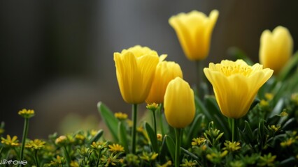Fototapeta premium Blooming with joy A bouquet of sunshine in natures palette