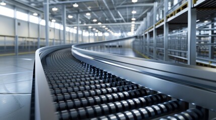 Conveyor Belt in a Warehouse