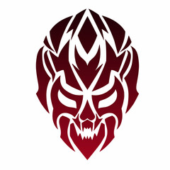 illustration vector graphic of tribal art skull head abstract design