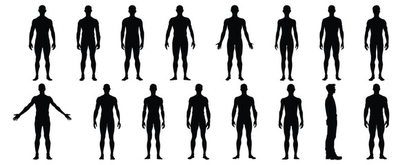 Human body silhouette set vector design big pack of illustration and icon