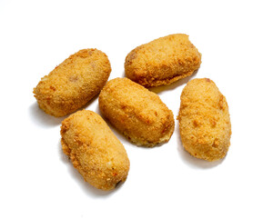 potato croquettes isolated white background