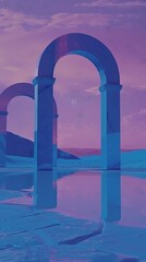Mirror in the Desert Fantasy AI Generated Art
