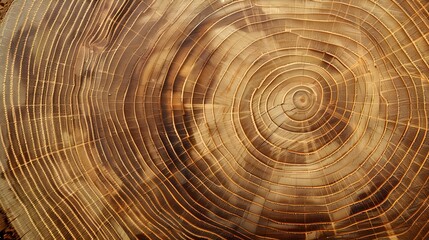 Fototapeta premium Close-Up of Tree Rings Showing Detailed Wood Grain Texture and Growth Patterns 