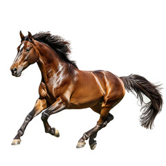 Obraz premium Isolated Cutout Running Brown Horse