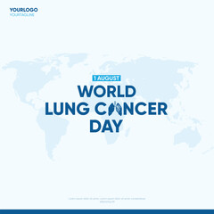 World Lung Cancer Day.1st August Vector Illustration.