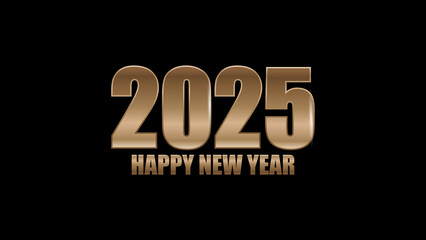 Creative and Modern 2025 Happy New Year Text Design
