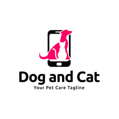 Dog and cat logo design. pet care concept element