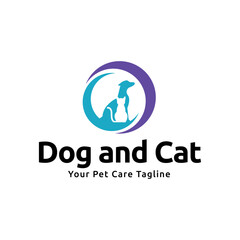 Dog and cat logo design. pet care concept element