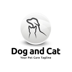 Dog and cat logo design. pet care concept element