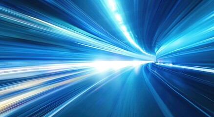 A visionary depiction of an abstract backdrop, featuring ethereal blue lines intertwined with radiant lights, presenting a futuristic concept for a PowerPoint slide background