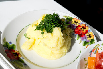 pieces of boiled potato on a plate