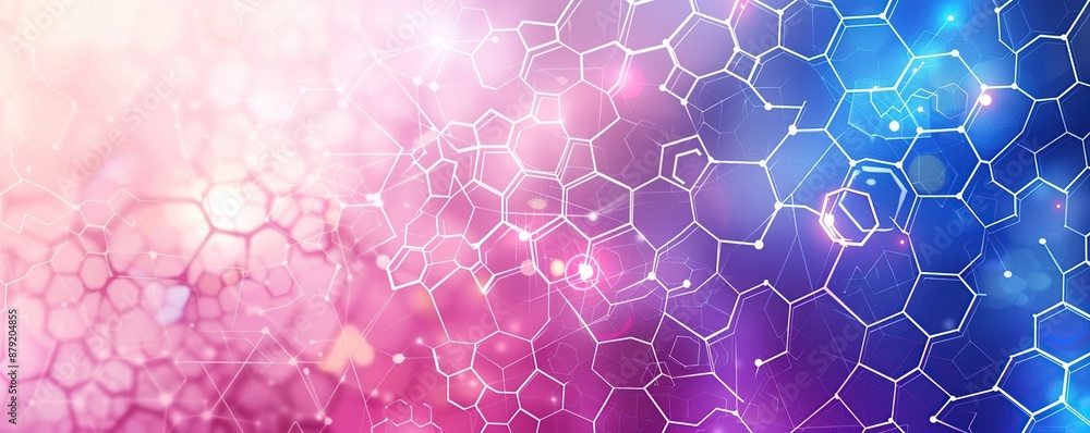 Poster abstract digital network with hexagon pattern
