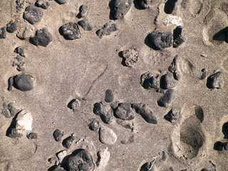 Rocks and sand - desert ground.