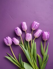 Orange Tullips on Orange Background - Beautiful Flowers for Spring - Colored Tullips - Background for Mother's Day, Woman's Day, Valentine's Day or Birthday - Space for Copy or Text