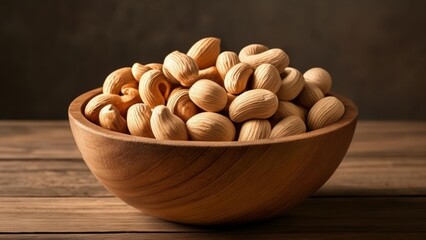  Nutty delight in a wooden bowl